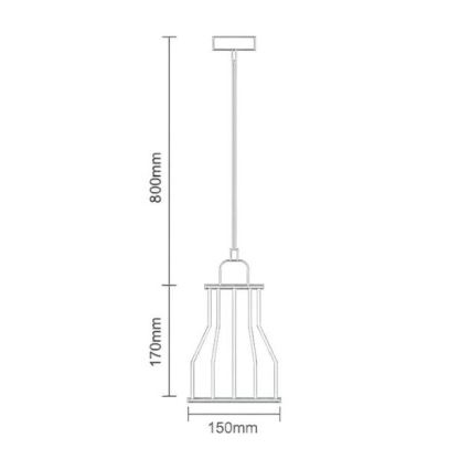 Κρεμαστό φωτιστικό οροφής 1xE27/60W/230V διάμετρος 15 cm μαύρο
