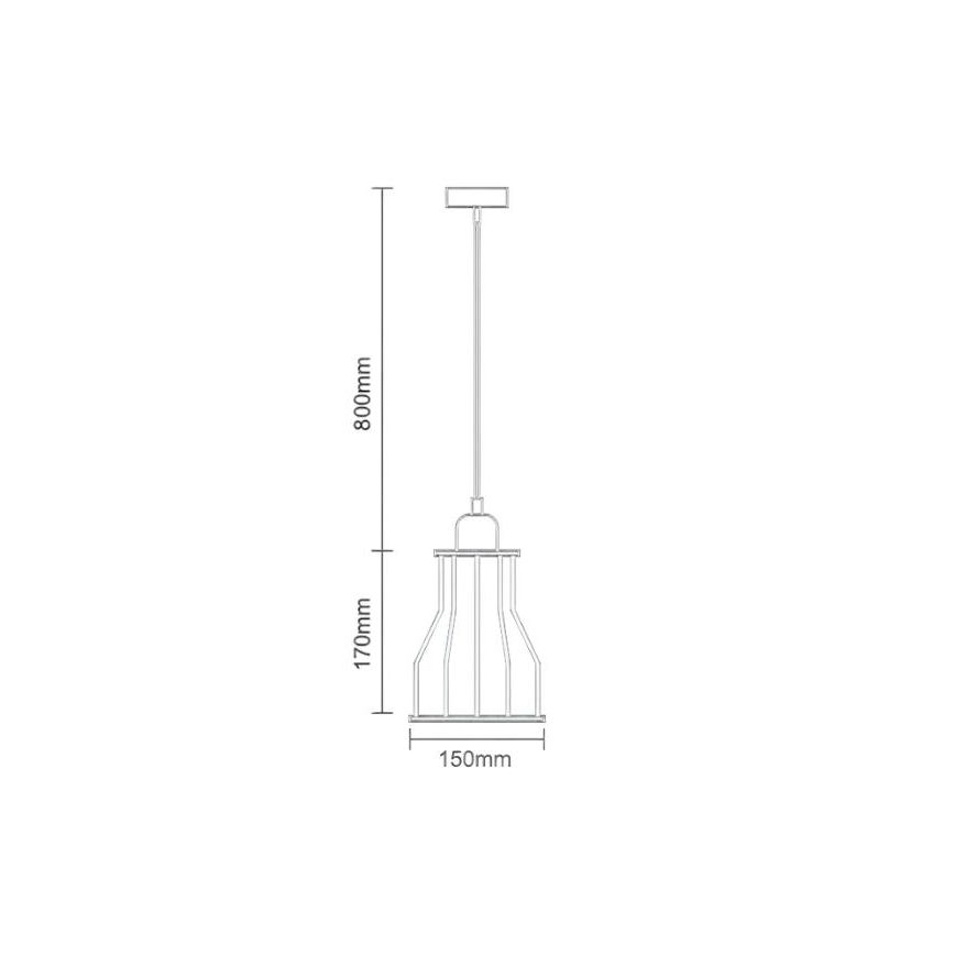 Κρεμαστό φωτιστικό οροφής 1xE27/60W/230V διάμετρος 15 cm μαύρο