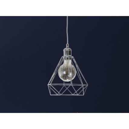 Κρεμαστό φωτιστικό οροφής 1xE27/60W/230V διάμετρος 22 cm γυαλιστερό χρώμιο