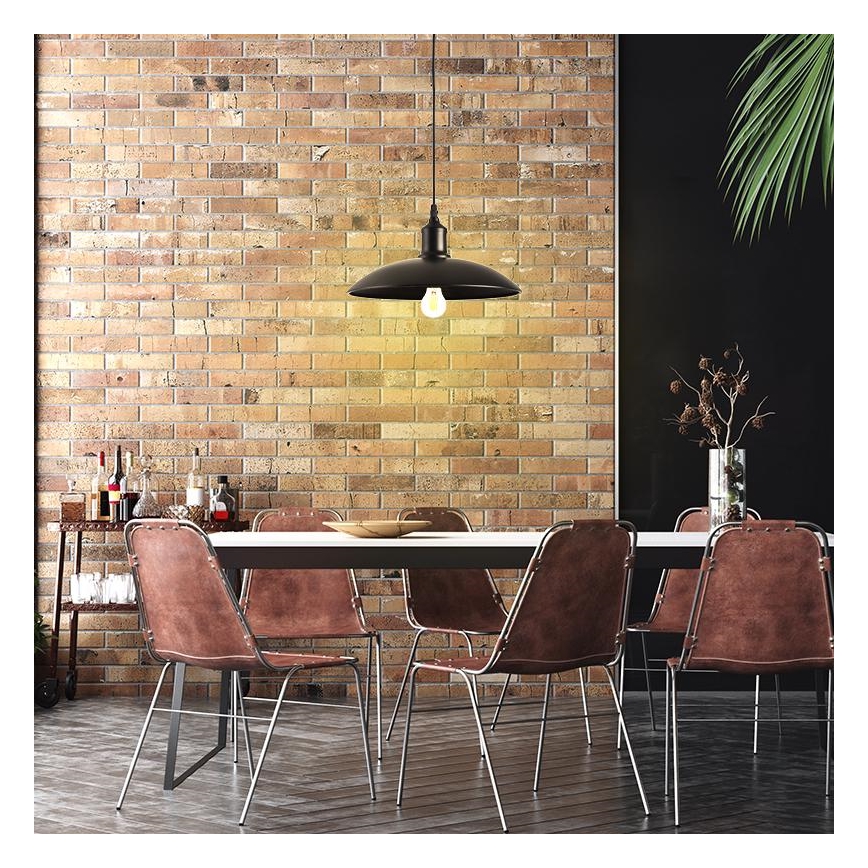 Κρεμαστό φωτιστικό οροφής 1xE27/60W/230V διάμετρος 29 cm μαύρο