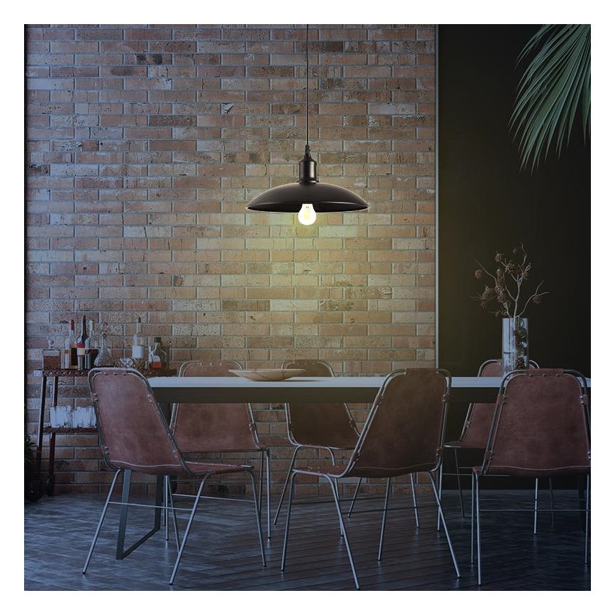 Κρεμαστό φωτιστικό οροφής 1xE27/60W/230V διάμετρος 29 cm μαύρο