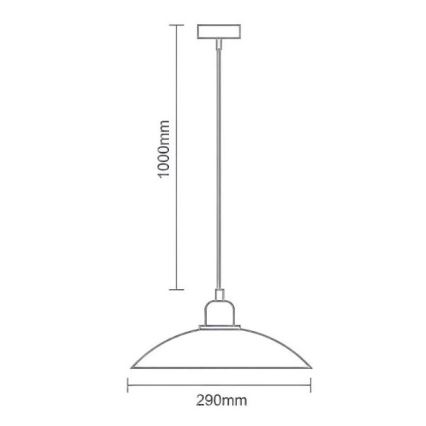 Κρεμαστό φωτιστικό οροφής 1xE27/60W/230V διάμετρος 29 cm μαύρο
