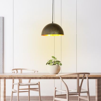 Κρεμαστό φωτιστικό οροφής 1xE27/60W/230V διάμετρος 30 cm μαύρο