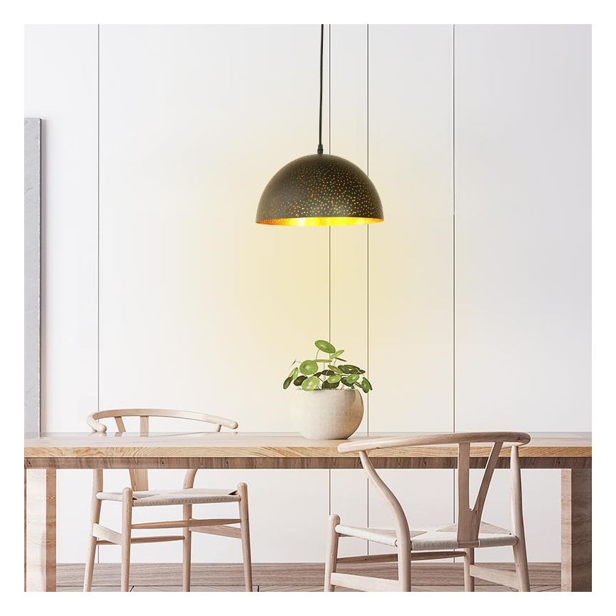 Κρεμαστό φωτιστικό οροφής 1xE27/60W/230V διάμετρος 30 cm μαύρο