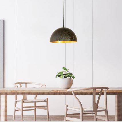 Κρεμαστό φωτιστικό οροφής 1xE27/60W/230V διάμετρος 30 cm μαύρο