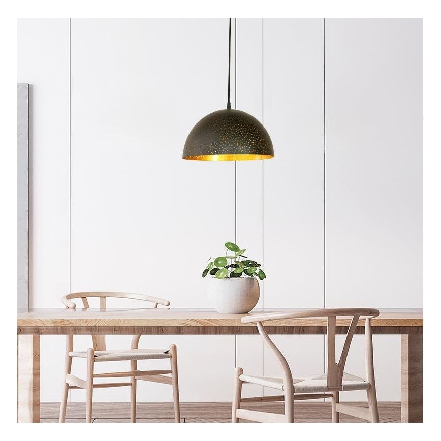 Κρεμαστό φωτιστικό οροφής 1xE27/60W/230V διάμετρος 30 cm μαύρο