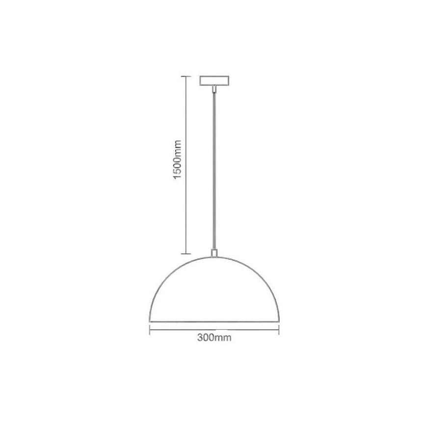 Κρεμαστό φωτιστικό οροφής 1xE27/60W/230V διάμετρος 30 cm μαύρο