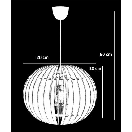 Κρεμαστό φωτιστικό οροφής 1xE27/60W/230V λευκό διάμετρος 20 cm