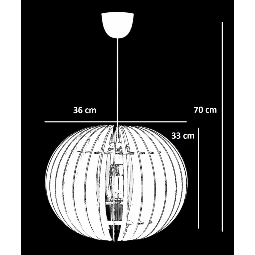 Κρεμαστό φωτιστικό οροφής 1xE27/60W/230V λευκό διάμετρος 36 cm