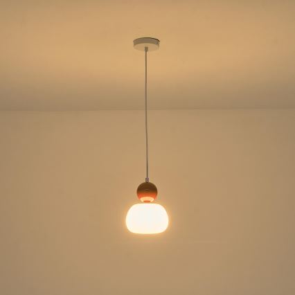 Κρεμαστό φωτιστικό οροφής 1xG9/7W/230V λευκό/καφέ