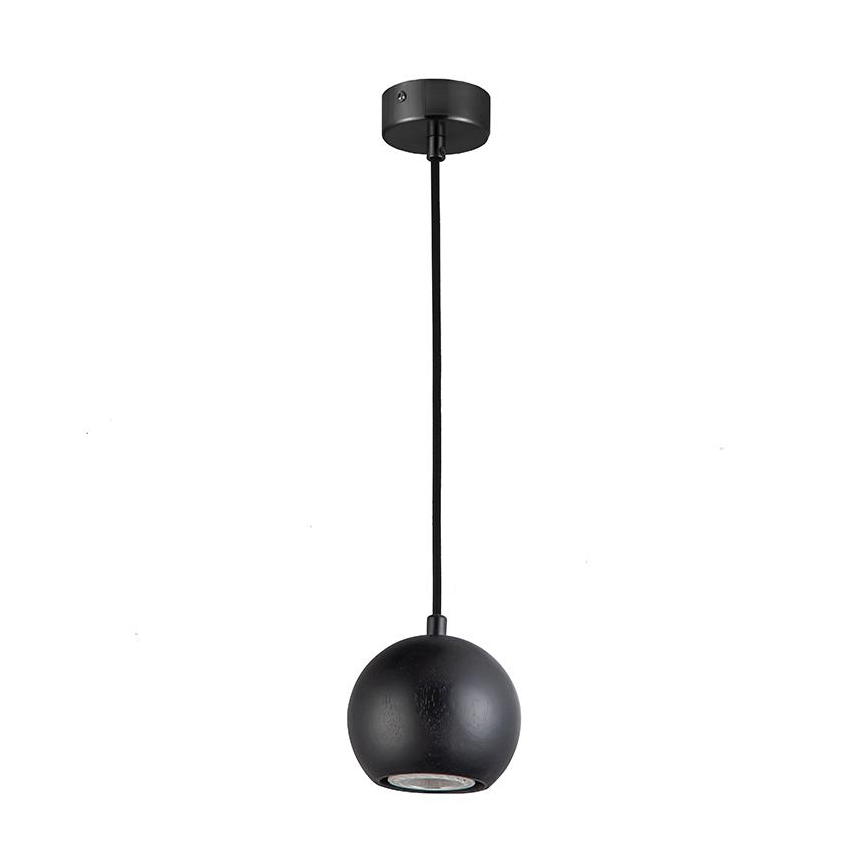 Κρεμαστό φωτιστικό οροφής1xGU10/10W/230V τέφρα/μασίφ ξύλο μαύρο