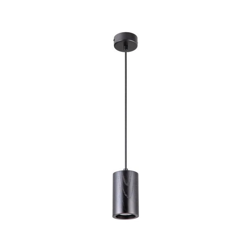 Κρεμαστό φωτιστικό οροφής 1xGU10/10W/230V τέφρα/μασίφ ξύλο μαύρο