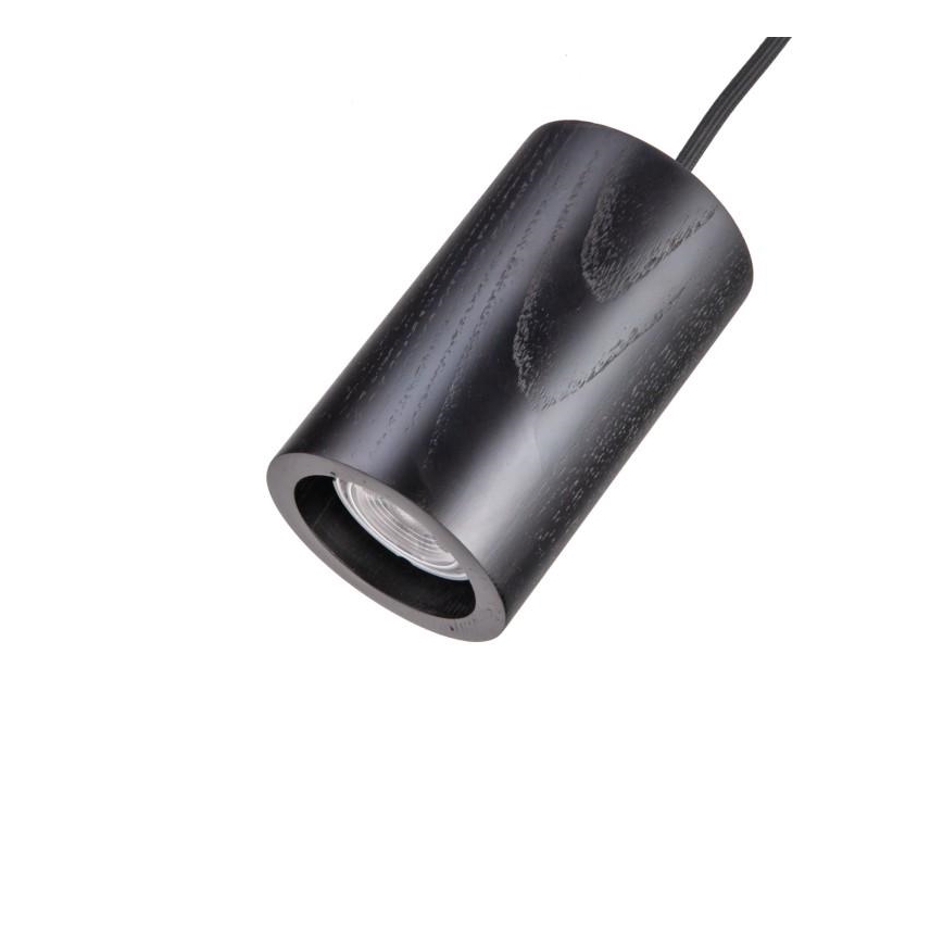 Κρεμαστό φωτιστικό οροφής 1xGU10/10W/230V τέφρα/μασίφ ξύλο μαύρο
