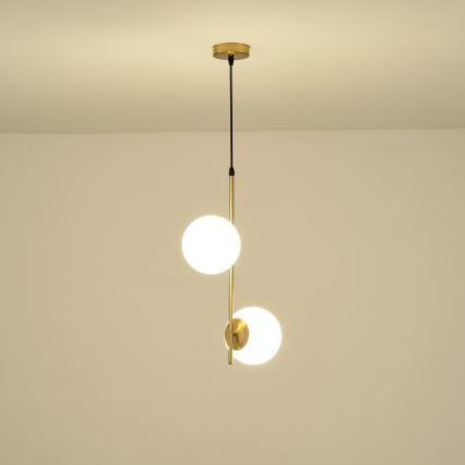 Κρεμαστό φωτιστικό οροφής 2xE27/40W/230V ορείχαλκος