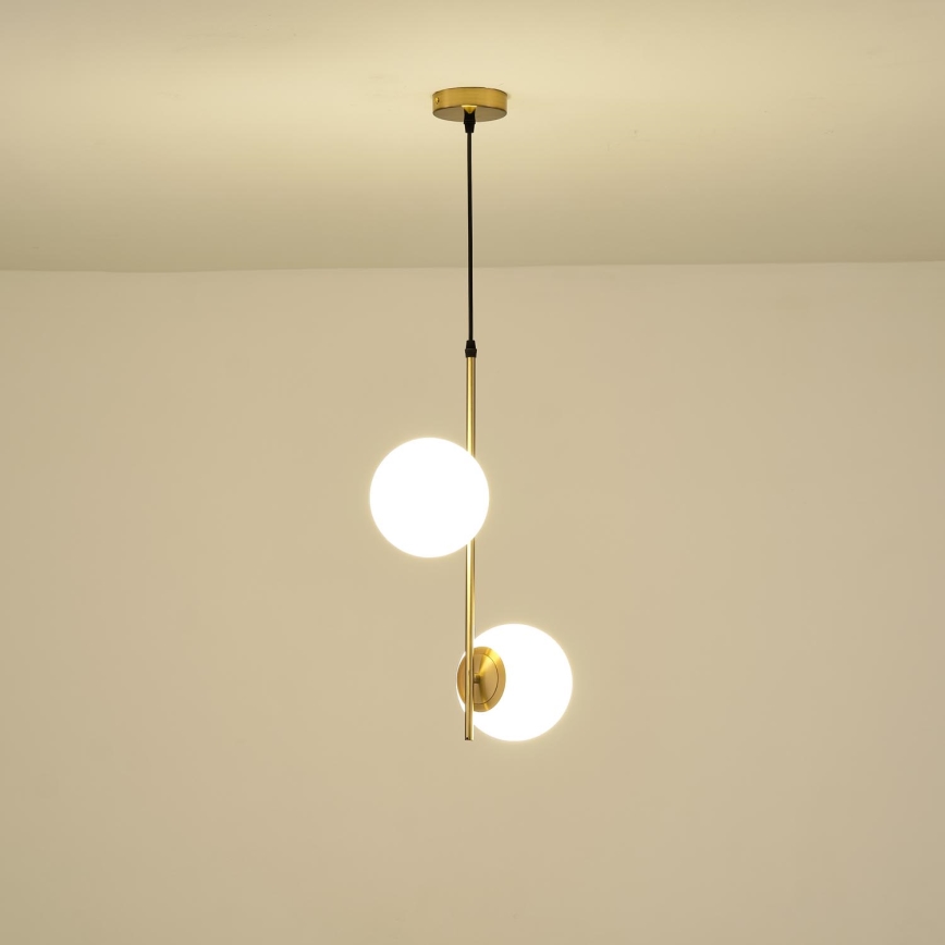 Κρεμαστό φωτιστικό οροφής 2xE27/40W/230V ορείχαλκος