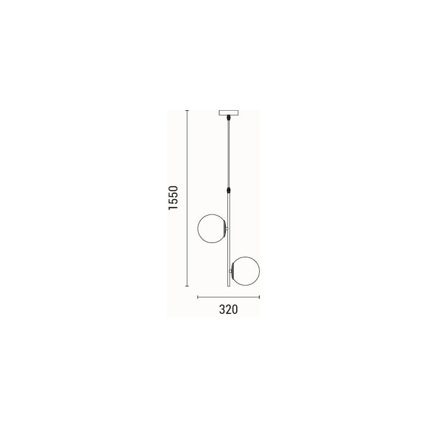 Κρεμαστό φωτιστικό οροφής 2xE27/40W/230V ορείχαλκος