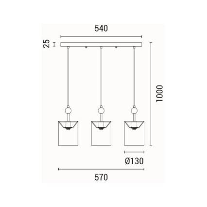 Κρεμαστό φωτιστικό οροφής 3xE14/15W/230V