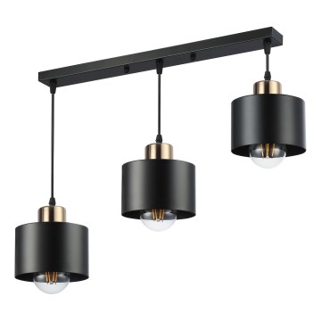 Κρεμαστό φωτιστικό οροφής 3xE27/35W/230V μαύρο/χρυσό