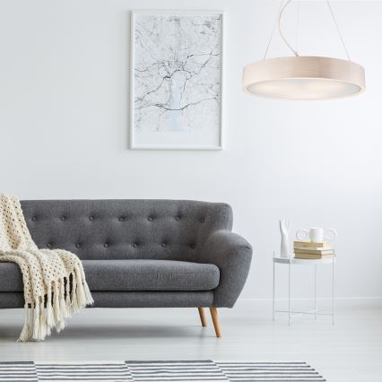 Κρεμαστό φωτιστικό οροφής 3xE27/60W/230V ø 47 cm πεύκο