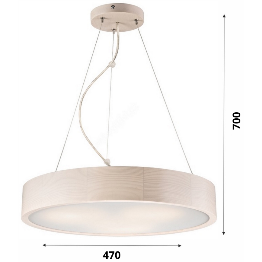 Κρεμαστό φωτιστικό οροφής 3xE27/60W/230V ø 47 cm πεύκο
