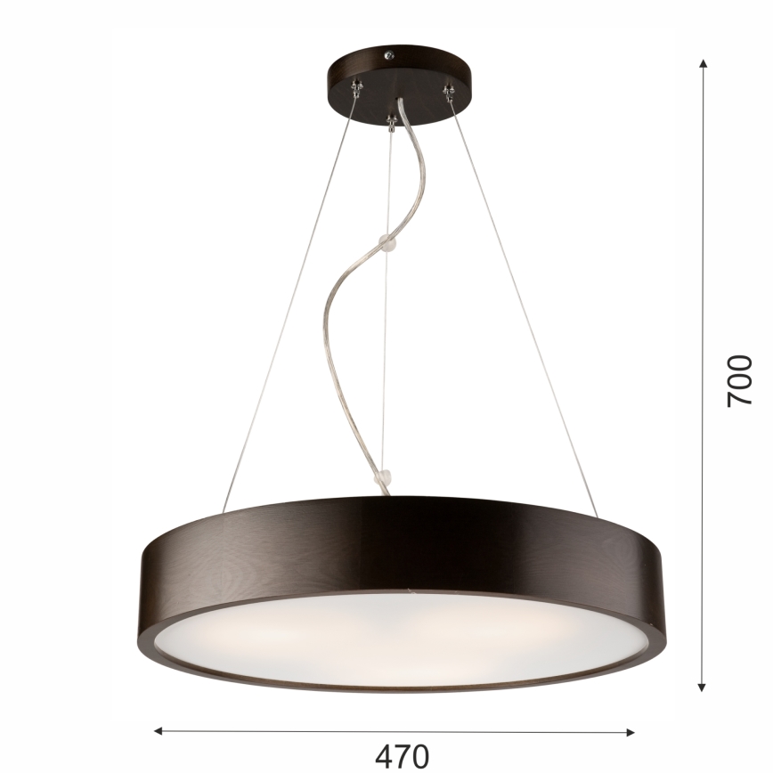 Κρεμαστό φωτιστικό οροφής 3xE27/60W/230V ø 47 cm πεύκο