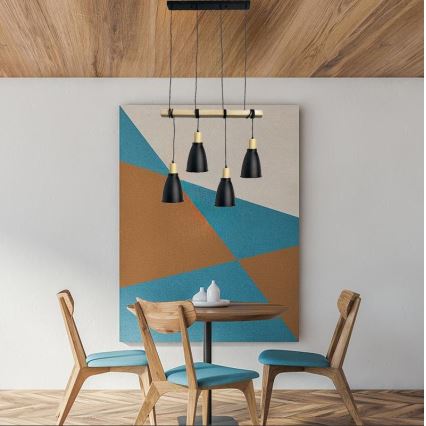 Κρεμαστό φωτιστικό οροφής 4xE27/60W/230V μαύρο