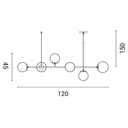 Κρεμαστό φωτιστικό οροφής 6xE27/10W/230V χρυσό