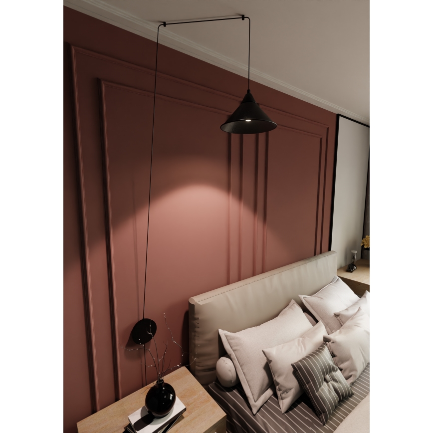 Κρεμαστό φωτιστικό οροφής ABRAMO 1xE27/15W/230V μαύρο