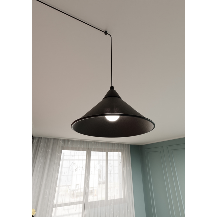 Κρεμαστό φωτιστικό οροφής ABRAMO 1xE27/15W/230V μαύρο