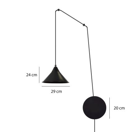 Κρεμαστό φωτιστικό οροφής ABRAMO 1xE27/15W/230V μαύρο