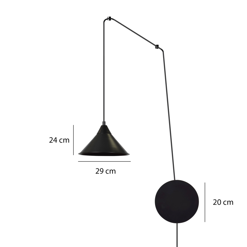 Κρεμαστό φωτιστικό οροφής ABRAMO 1xE27/15W/230V μαύρο