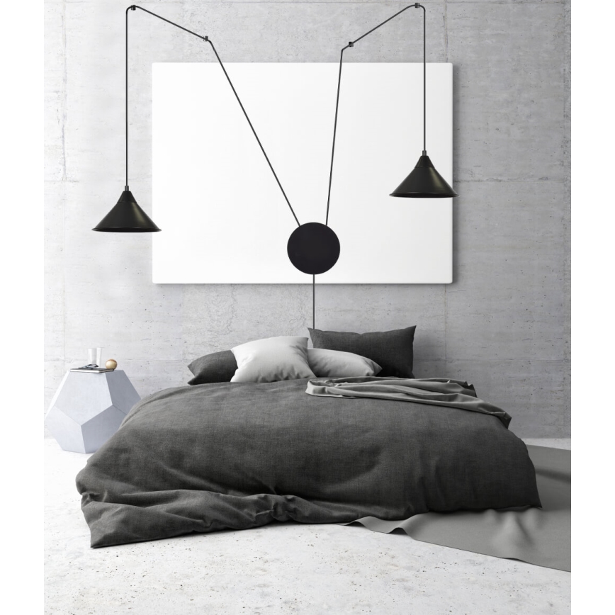 Κρεμαστό φωτιστικό οροφής ABRAMO 2xE27/15W/230V μαύρο