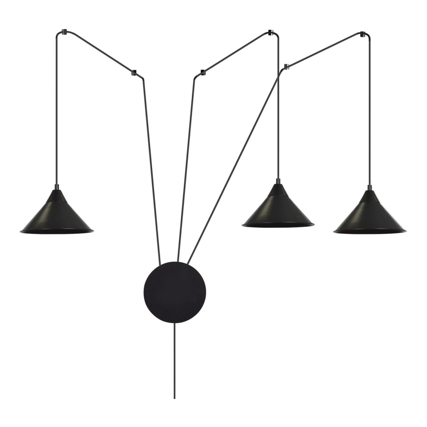 Κρεμαστό φωτιστικό οροφής ABRAMO 3xE27/15W/230V μαύρο