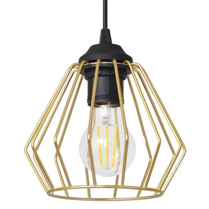 Κρεμαστό φωτιστικό οροφής AGAT 1xE27/15W/230V χρυσαφί/μαύρο