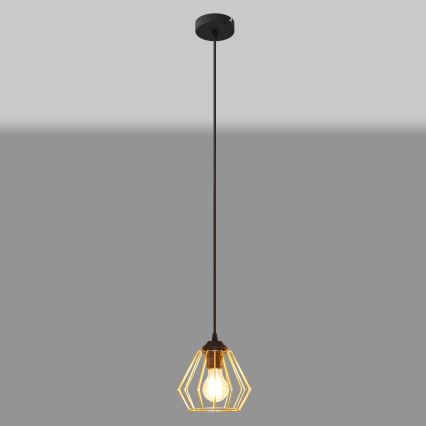 Κρεμαστό φωτιστικό οροφής AGAT 1xE27/15W/230V χρυσαφί/μαύρο