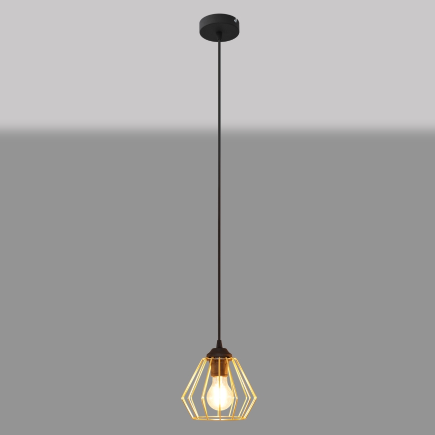Κρεμαστό φωτιστικό οροφής AGAT 1xE27/15W/230V χρυσαφί/μαύρο