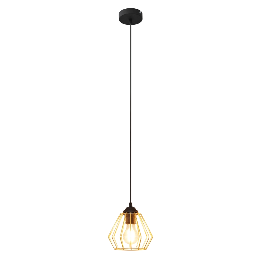 Κρεμαστό φωτιστικό οροφής AGAT 1xE27/15W/230V χρυσαφί/μαύρο