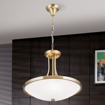Κρεμαστό φωτιστικό οροφής AIDA 3xE27/60W/230V διάμετρος 39,5 cm ορείχαλκος