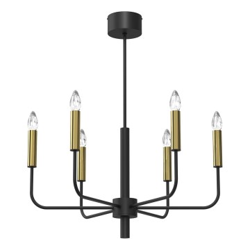 Κρεμαστό φωτιστικό οροφής AKASYA 6xE14/15W/230V μαύρο/χρυσό
