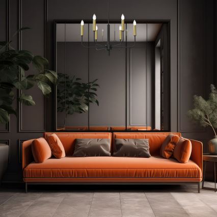 Κρεμαστό φωτιστικό οροφής AKASYA 6xE14/15W/230V μαύρο/χρυσό