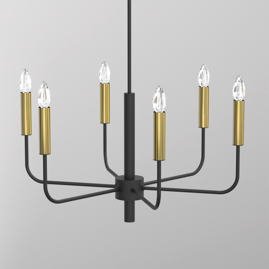 Κρεμαστό φωτιστικό οροφής AKASYA 6xE14/15W/230V μαύρο/χρυσό