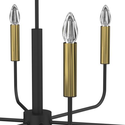 Κρεμαστό φωτιστικό οροφής AKASYA 6xE14/15W/230V μαύρο/χρυσό