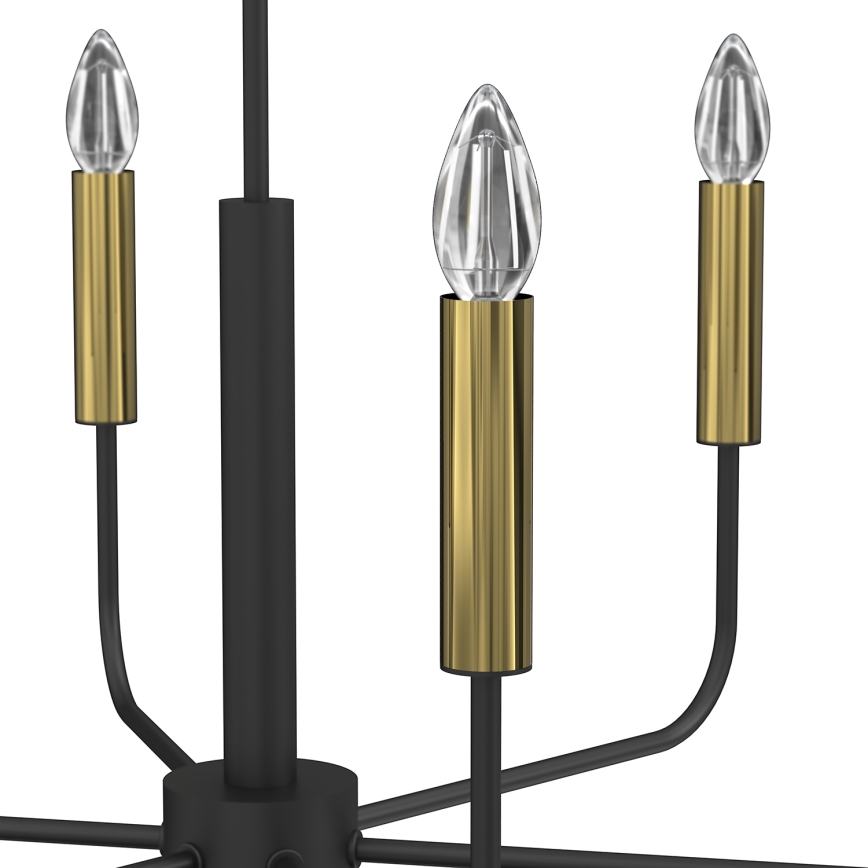 Κρεμαστό φωτιστικό οροφής AKASYA 6xE14/15W/230V μαύρο/χρυσό