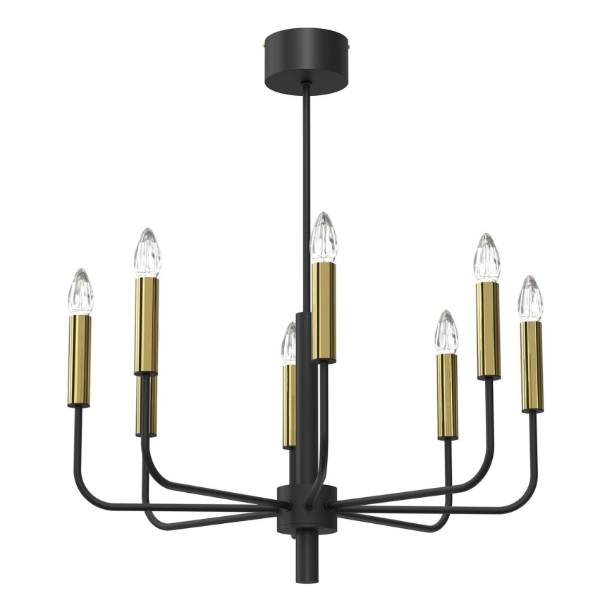 Κρεμαστό φωτιστικό οροφής AKASYA 8xE14/15W/230V μαύρο/χρυσό