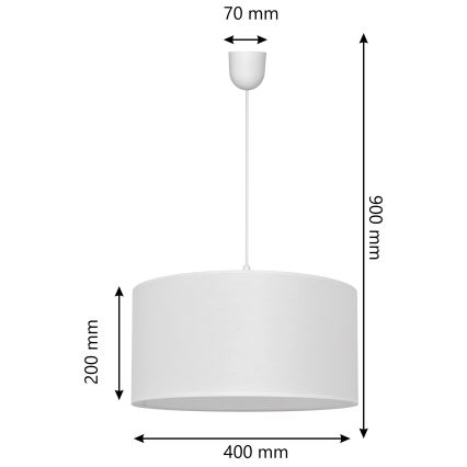 Κρεμαστό φωτιστικό οροφής ALBA 1xE27/15W/230V δ. 40 cm λευκό