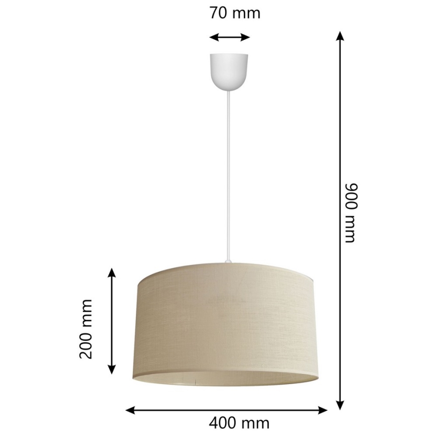 Κρεμαστό φωτιστικό οροφής ALBA 1xE27/15W/230V δ. 40 cm μπεζ