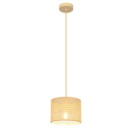 Κρεμαστό φωτιστικό οροφής ALBA 1xE27/15W/230V διάμετρος 20 cm rattan