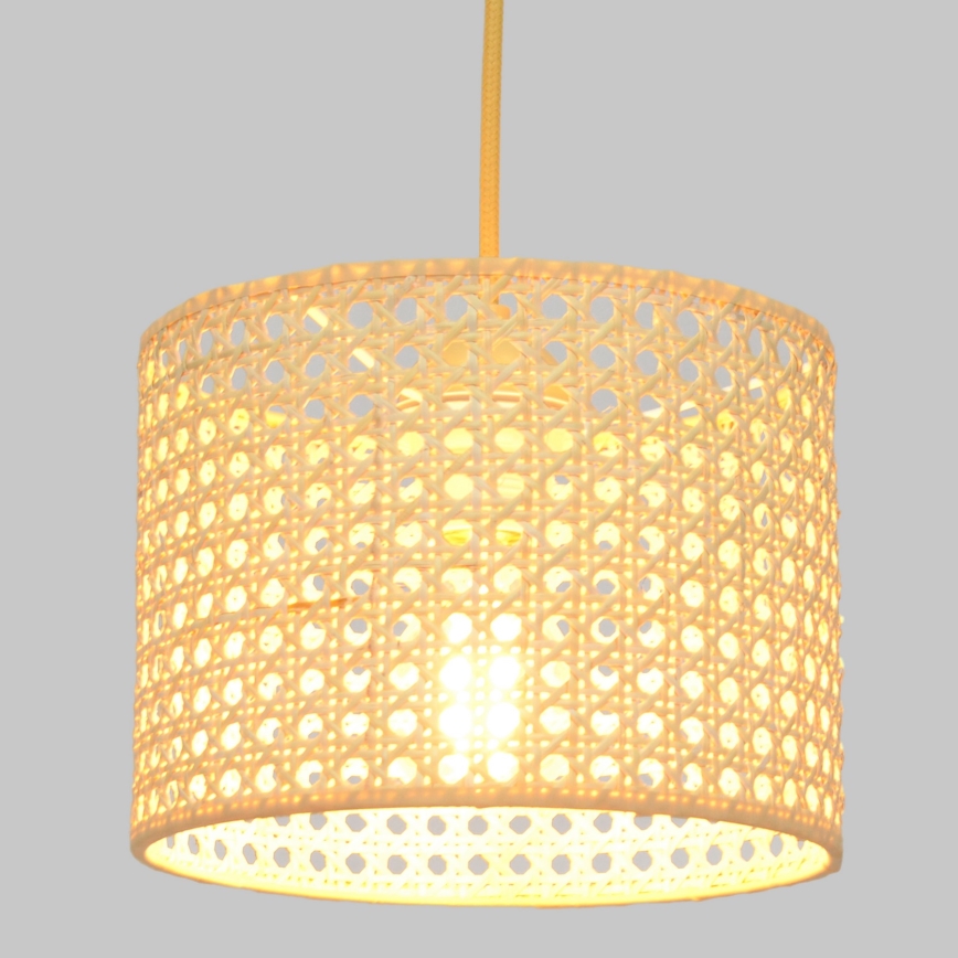 Κρεμαστό φωτιστικό οροφής ALBA 1xE27/15W/230V διάμετρος 20 cm rattan