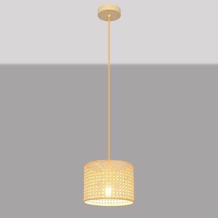 Κρεμαστό φωτιστικό οροφής ALBA 1xE27/15W/230V διάμετρος 20 cm rattan