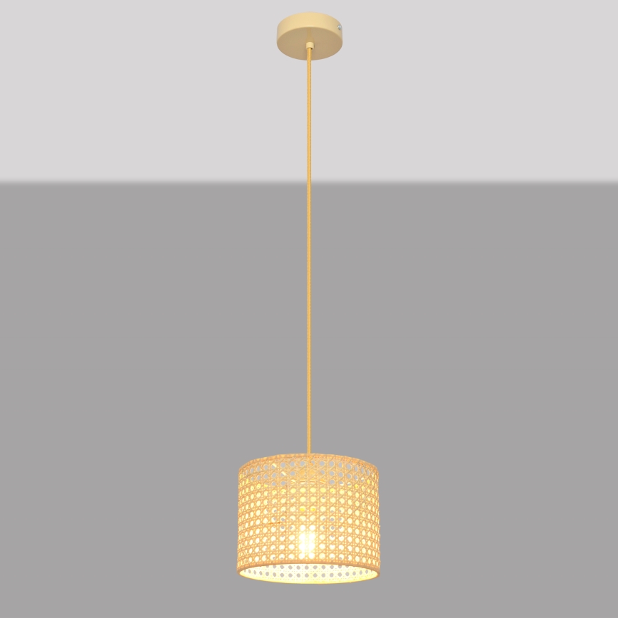 Κρεμαστό φωτιστικό οροφής ALBA 1xE27/15W/230V διάμετρος 20 cm rattan